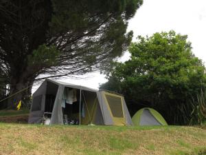 Large tent site next to the gardens.