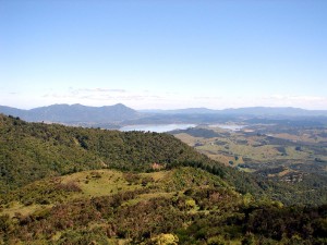 A view from the mountains down to the harbour     