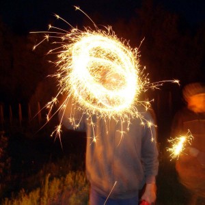 Boys with sparklers     