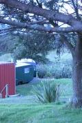 The caravans nestled into the gardens.