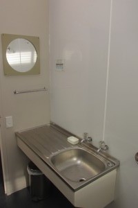 Inside campground bathroom after refurb
